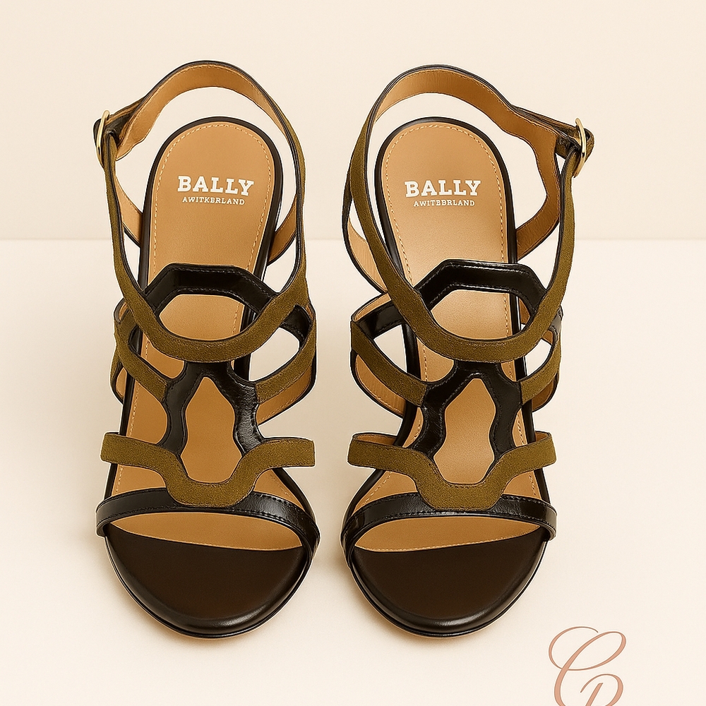 Bally Women's Black and Olive Sandals